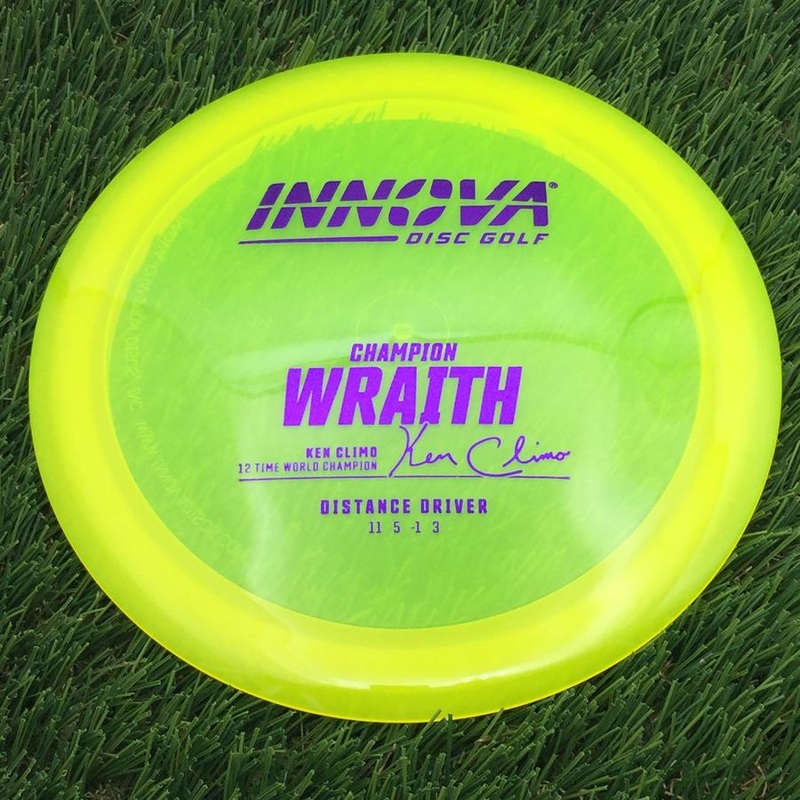 Innova Champion Wraith with Ken Climo 12 Time World Champion Burst Logo Stamp – 172.17g – Yellow