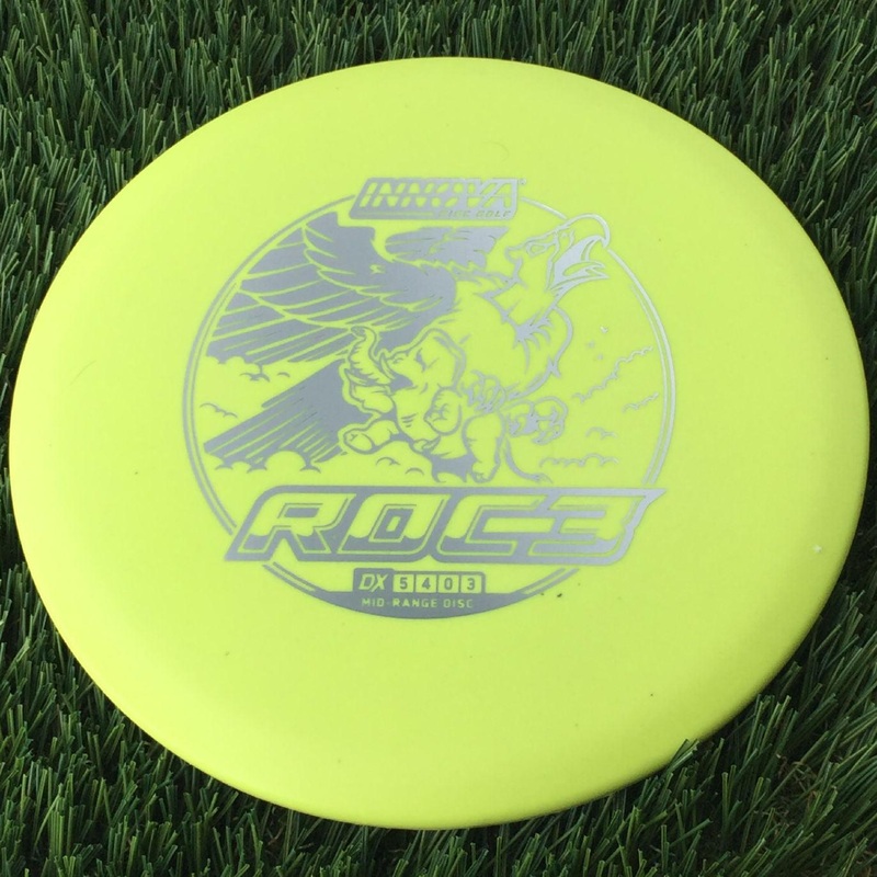 Innova DX Roc3 with Burst Logo Stock Character Stamp – 177g Pale Yellow