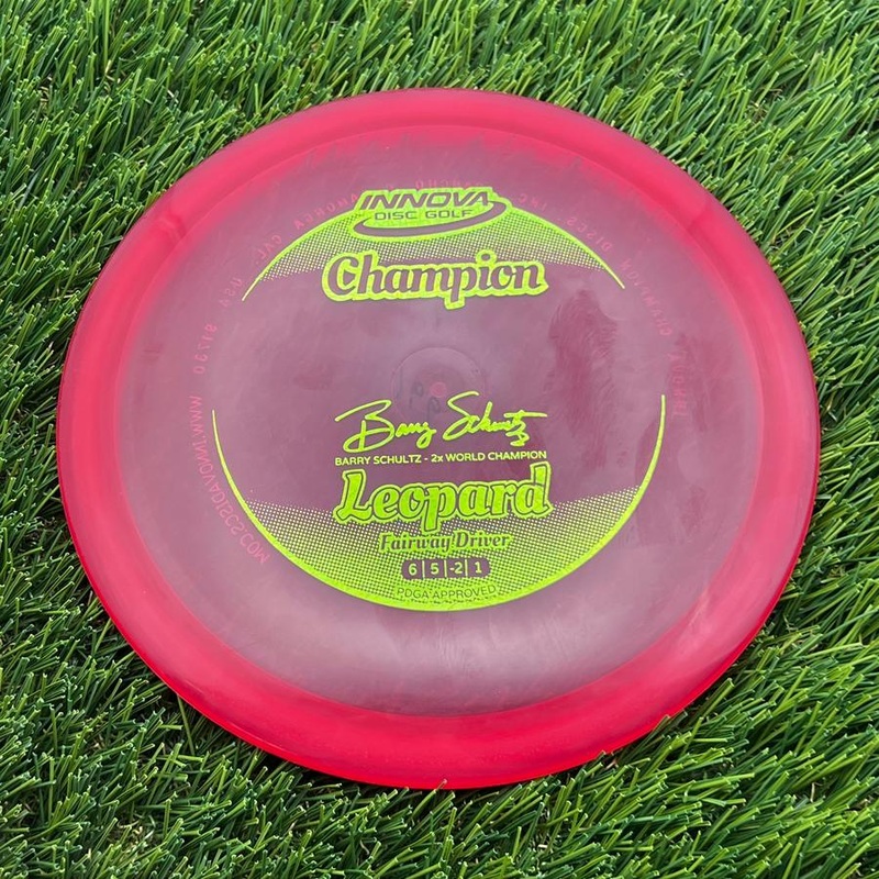 Innova Champion Leopard with Barry Schultz – 2x World Champion Signature Stamp – 166.96g – Red