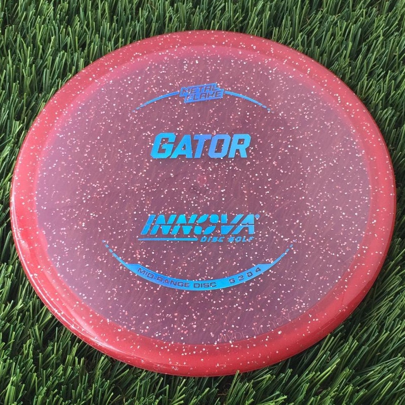 Innova Champion Metal Flake Gator with Burst Logo Stock Stamp – 168g – Translucent Red