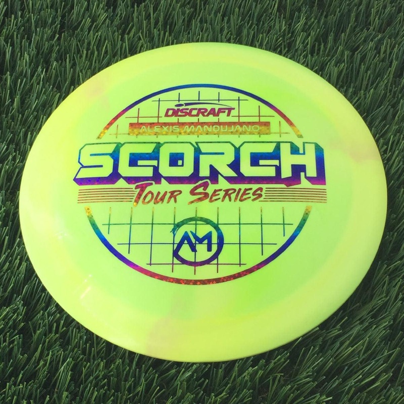 Discraft ESP Swirl Scorch with Alexis Mandujano Tour Series 2022 Stamp – 169g Yellow