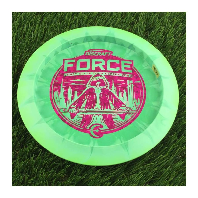Discraft ESP Swirl Force with Corey Ellis Tour Series 2023 Stamp – 174g – Solid Green