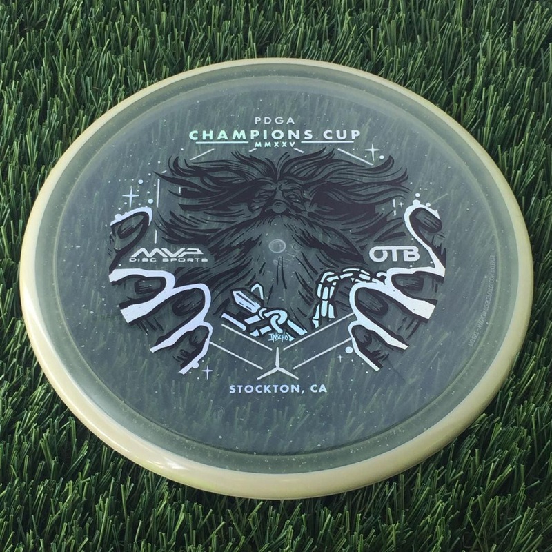 Axiom Particle Glow Proton Hex 5|5.5|-1|1 with OTB Champions Cup 2025 – Wizardcraft by Mike Inscho Stamp – 177g – Clear Grey