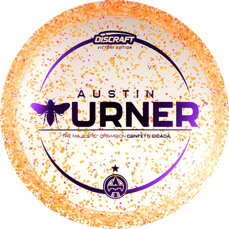 Discraft Limited Edition Victory Edition 2025 The Majestic Champion Austin Turner Confetti Elite Z Cicada Fairway Driver Golf Disc