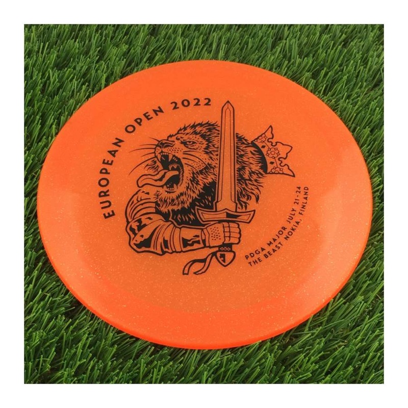 Discmania C-Line Metal Flake FD3 with European Open 2022 – The Beast – Nokia, Finland Stamp – 173g – Translucent Orange
