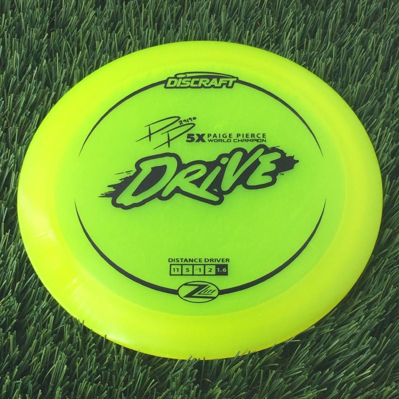 Discraft Elite Z Lite Drive with PP 29190 5X Paige Pierce World Champion Stamp – 161g – Translucent Yellow